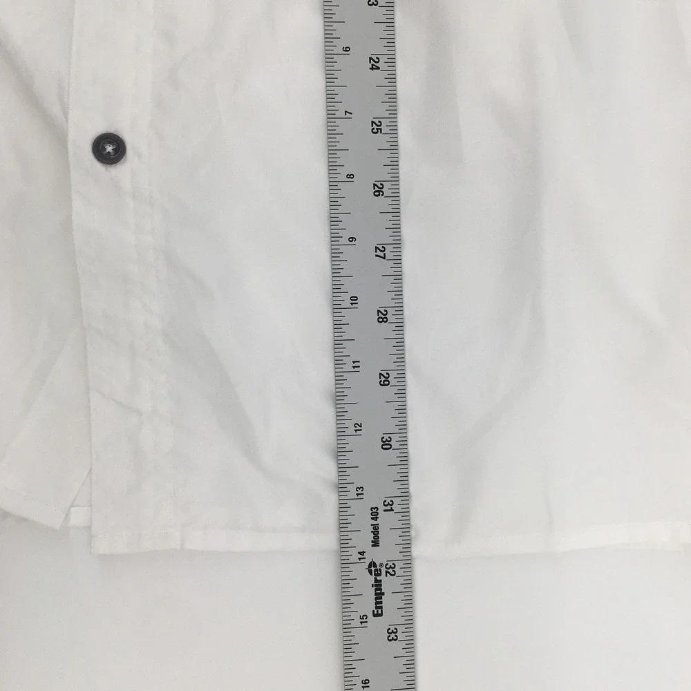 Drake Waterfowl DPF Fishing Shirt Mens Large White Short Sleeve Vented Button Up